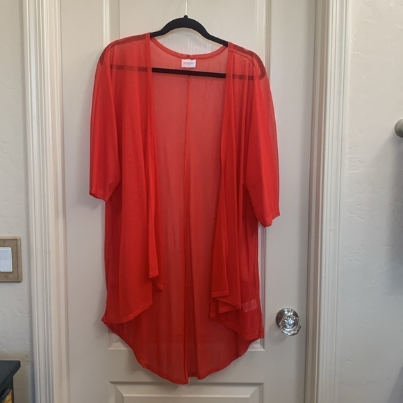LULAROE Sheer Red Lindsay Kimono Cover Size S‎ - Picture 4 of 6